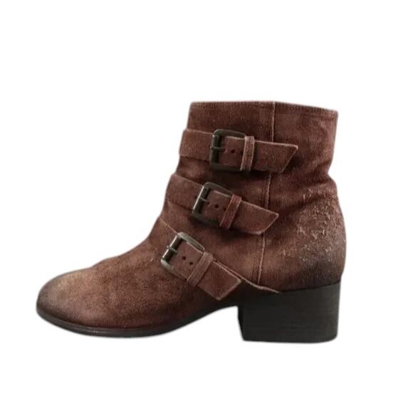 Clarks Shoes Womens 7 Bootie Fashion Buckle Strap Zip Leather Brown Elvina Haze - Picture 3 of 15